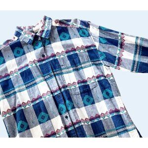 Vintage COMPANY ONE 90s Southwest Inspired Button Down Shirt Sz M